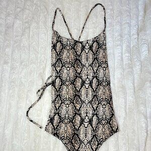 Snake Print Windsor Bodysuit